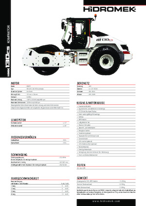 Egyhengeres hengerek Hidromek HMK 130 CS