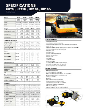 Egyhengeres hengerek Hyundai HR70C