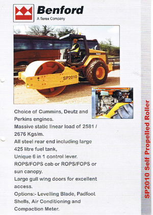 Egyhengeres hengerek Benford SP 2010 D