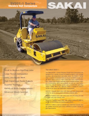 Egyhengeres hengerek Sakai SV201T-I