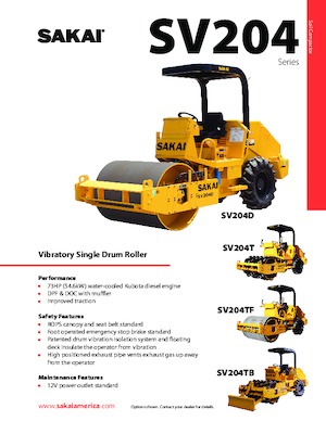 Egyhengeres hengerek Sakai SV204TF