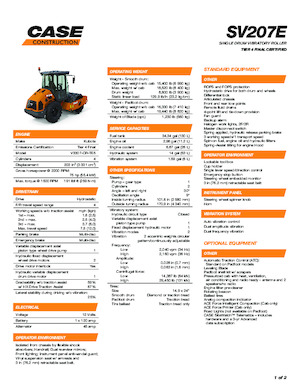 Egyhengeres hengerek Case SV207E