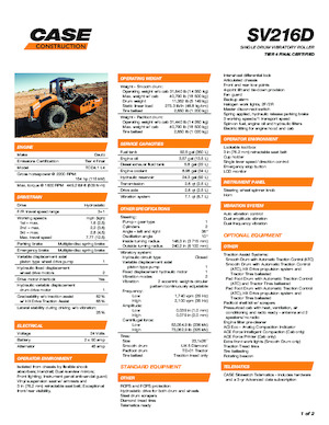 Egyhengeres hengerek Case SV216D