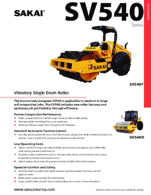 Egyhengeres hengerek Sakai SV540T