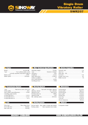 Egyhengeres hengerek Sinoway SWR207 