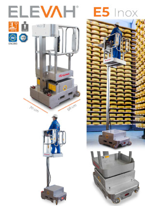 Gumikerekes vertikális emelésű munkaállványok Faraone Elevah 5 Inox 