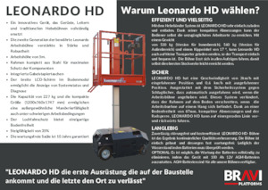 Gumikerekes vertikális emelésű munkaállványok Bravi Leonardo HD