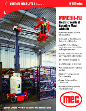 Gumikerekes vertikális emelésű munkaállványok MEC MME30-RJ