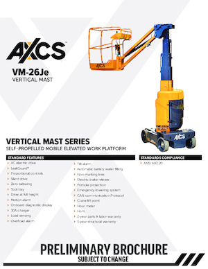 Gumikerekes vertikális emelésű munkaállványok AXCS VM-26Je