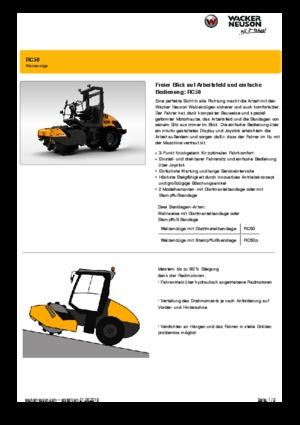 Egyhengeres hengerek Wacker Neuson RC50P