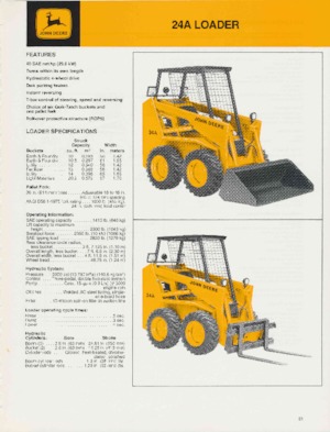Csúszókormányzású rakodók John Deere Construction 24A