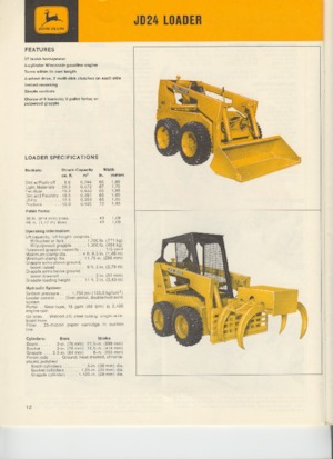 Csúszókormányzású rakodók John Deere Construction JD24