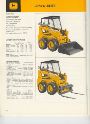 Csúszókormányzású rakodók John Deere Construction JD24A