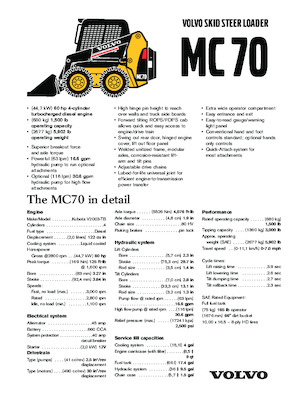 Csúszókormányzású rakodók Volvo MC70
