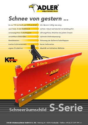 Hóekék rugós tolólappal Adler S 300