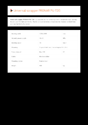 Hóekék csuklós tolólappal Pronar PU-T20