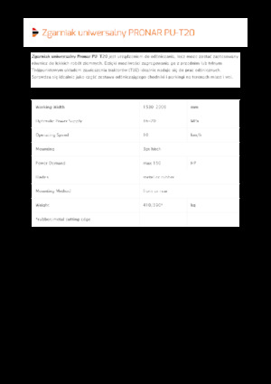 Hóekék csuklós tolólappal Pronar PU-T20