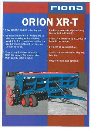 Vetőgépek Fiona Orion 3,0 XR