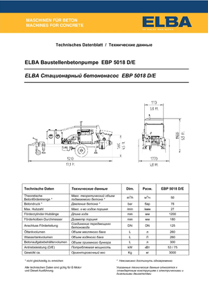 Telepített betonszivattyúk Elba EBP 5018 D