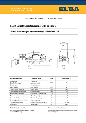 Telepített betonszivattyúk Elba EBP 5018 E