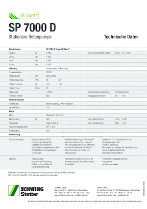 Telepített betonszivattyúk SCHWING-Stetter SP 7000 D