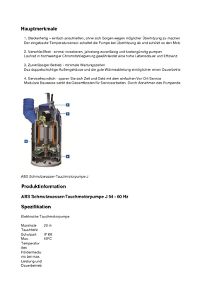 Szannyiszap szivattyúk ABS-Pumpen J 54 LD direkt