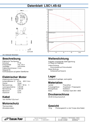 Szannyiszap szivattyúk Tsurumi-Pumpen LSC1.4S