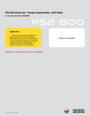 Szannyiszap szivattyúk Wacker Neuson PSA2 800