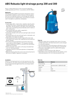 Szannyiszap szivattyúk ABS-Pumpen Robusta 200 TS