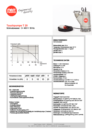 Szannyiszap szivattyúk Mast-Pumpen T 20