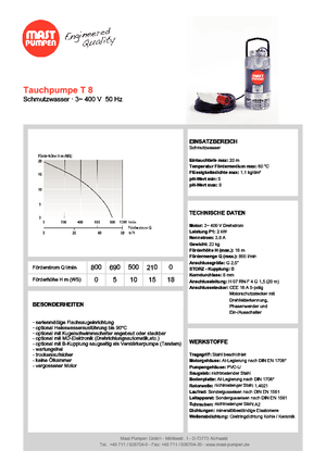 Szannyiszap szivattyúk Mast-Pumpen T 8