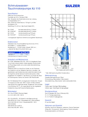 Szannyiszap szivattyúk Sulzer XJ 110 ND