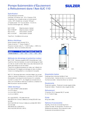 Szannyiszap szivattyúk Sulzer XJC 110 HD