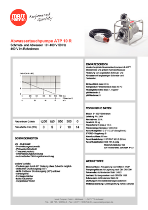 Szennyvízszivattyúk Mast-Pumpen ATP 10 R