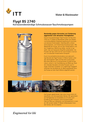 Szennyvízszivattyúk Flygt-Pumpen BS 2750 HT