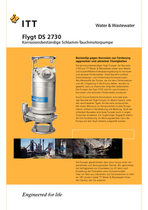 Szennyvízszivattyúk Flygt-Pumpen DS 2730 LR 441