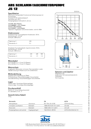 Szennyvízszivattyúk ABS-Pumpen JS 12 W