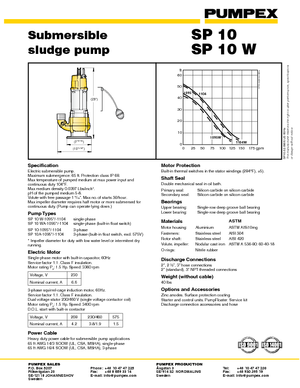 Szennyvízszivattyúk Pumpex SP 10 D