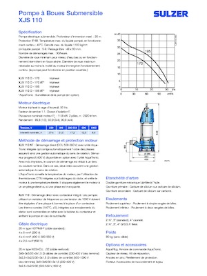 Szennyvízszivattyúk Sulzer XJS 110 D-170
