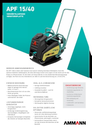 Egyirányú vibrolapok Ammann APF 1540