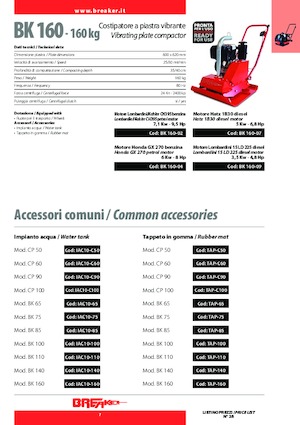 Egyirányú vibrolapok Breaker BK 160-02