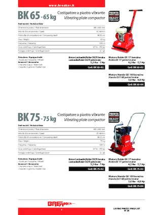 Egyirányú vibrolapok Breaker BK 65-04