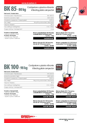 Egyirányú vibrolapok Breaker BK 100-04