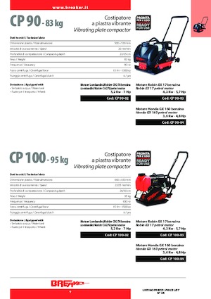 Egyirányú vibrolapok Breaker CP 100-04