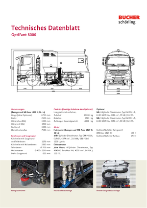 Kettős működésű seprőgépkocsik Bucher-Schörling Optifant 8000