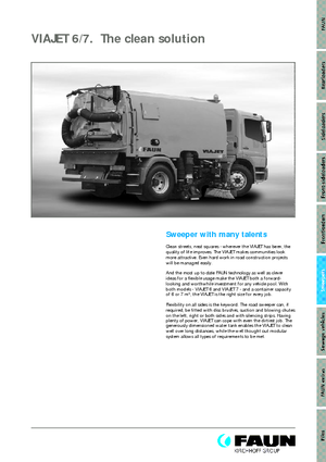 Seprőgépkocsik jobb oldali szívófejjel Faun Viajet 7