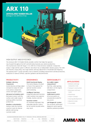 Tandem vibrohengerek Ammann ARX 110 St V