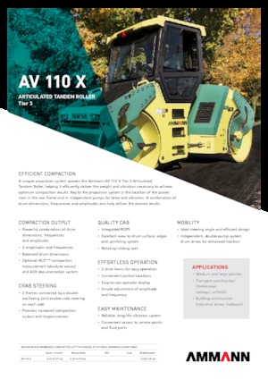 Tandem vibrohengerek Ammann AV 110 X