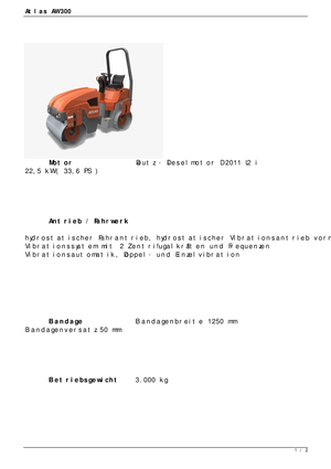 Tandem vibrohengerek Atlas AW 300