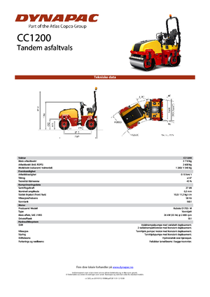 Tandem vibrohengerek Dynapac CC 1200